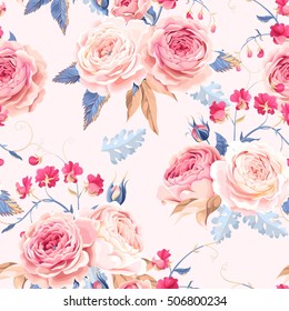 Seamless vintage roses