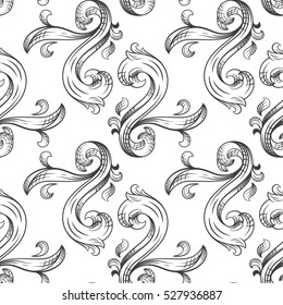 seamless vintage simple black & white pattern vector.editable vector file.