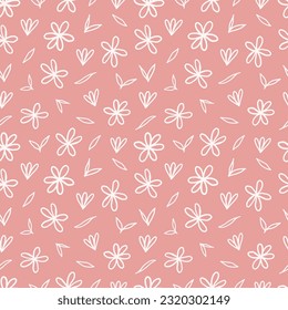 Seamless vintage simple floral pattern vector