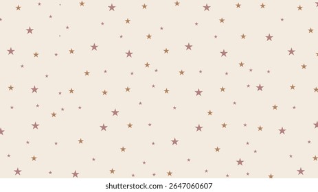 Seamless vintage star pattern on cream background. Perfect for retro wrapping paper, nursery decor, kids fabric, party invitations, and scrapbook design.