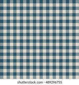 Seamless vintage teal and mint gingham pattern texture. Gingham check background.