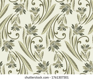 Seamless vintage textile floral pattern design