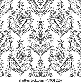 Seamless vintage texture with a floral pattern with swirls. Vector element for your creativity