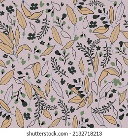 Seamless vintage tiny floral pattern background.