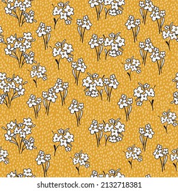 Seamless vintage tiny floral pattern background.