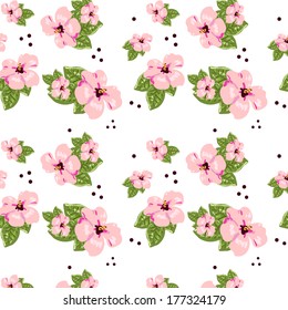 Seamless vintage tropical flower pattern vector