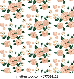 Seamless vintage tropical flower pattern vector