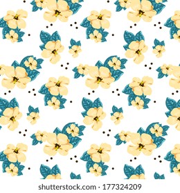 Seamless vintage tropical flower pattern vector