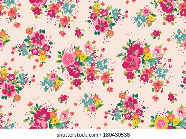 seamless vintage tropical flower pattern vector