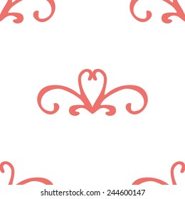 Seamless with vintage Valentines Day pattern. Vector illustration