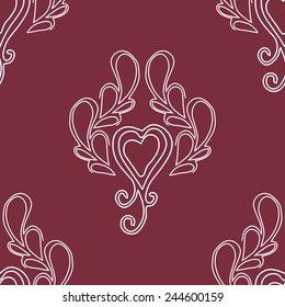 Seamless with vintage Valentines Day pattern. Vector illustration