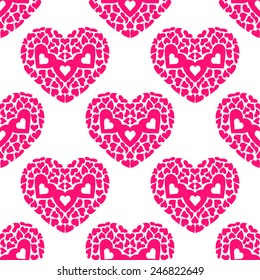 Seamless with vintage Valentines Day pattern. Vector illustration