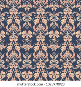 Seamless vintage vector background. Vector floral wallpaper baroque style pattern