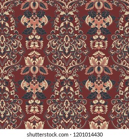 Seamless vintage vector background. Vector floral wallpaper baroque style pattern