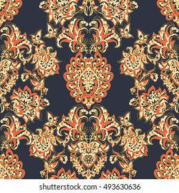 Seamless vintage vector background. Vector floral wallpaper baroque style pattern