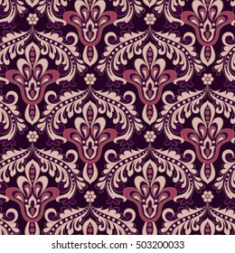 Seamless vintage vector background. Vector floral wallpaper baroque style pattern