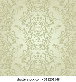 Seamless vintage vector background. Vector floral wallpaper baroque style pattern