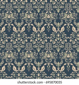 Seamless vintage vector background. Vector floral wallpaper baroque style pattern