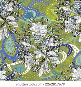 seamless vintage. vector Cute fabric pattern. Colour Spring Theme seamless pattern Background. Flat Flower Elements Design.