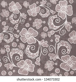 Seamless vintage vector floral background