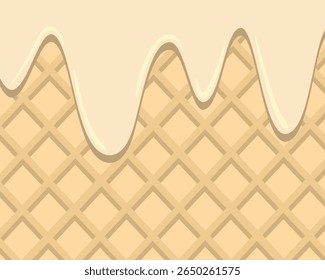 Illustration harmonieuse à motif carré géométrique d'Image vectorielle vintage à texture rétro beige pour décoration de tissu, papier ou textile, texture de cône de crème glacée