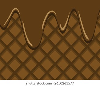 Seamless vintage vector geometric square pattern illustration with a brown and beige retro texture design for fabric, paper, or textile decoration , ice cream cone texture