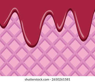 Ilustración geométrica de patrón cuadrado de Vector vintage sin costuras con un diseño de textura retro rosa para tela, papel o decoración textil, textura de cono de helado