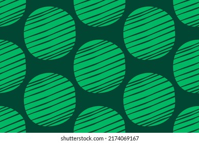 Seamless vintage vector pattern with cool green circle geometric shapes on dark background. Summer or spring motif. Can be used for fabric,cloth pattern,textile,wallpaper,covers and home decor. 