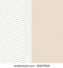 Seamless vintage vector simple wavy line pattern