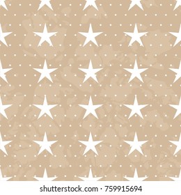 Seamless vintage vector stars pattern
