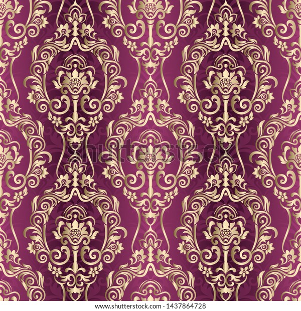 Seamless Vintage Wallpaper Background Design Stock Vector (Royalty Free