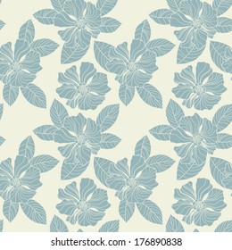 Seamless vintage wallpaper pattern. Abstract floral ornament. Vector illustration.