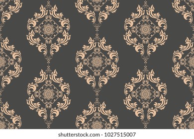 Seamless vintage wallpaper pattern. Floral ornament on background. Seamless ornament on background