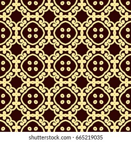 Seamless vintage wallpaper pattern. Ornamental decorative background. Vector template can be used for design of wallpaper, fabric, oilcloth, textile, wrapping paper and other design