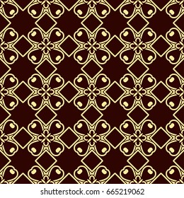 Seamless vintage wallpaper pattern. Ornamental decorative background. Vector template can be used for design of wallpaper, fabric, oilcloth, textile, wrapping paper and other design