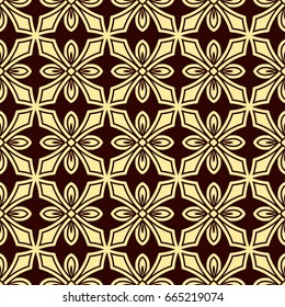 Seamless vintage wallpaper pattern. Ornamental decorative background. Vector template can be used for design of wallpaper, fabric, oilcloth, textile, wrapping paper and other design