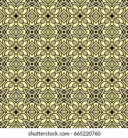 Seamless vintage wallpaper pattern. Ornamental decorative background. Vector template can be used for design of wallpaper, fabric, oilcloth, textile, wrapping paper and other design
