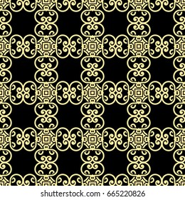 Seamless vintage wallpaper pattern. Ornamental decorative background. Vector template can be used for design of wallpaper, fabric, oilcloth, textile, wrapping paper and other design