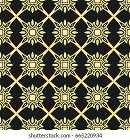 Seamless vintage wallpaper pattern. Ornamental decorative background. Vector template can be used for design of wallpaper, fabric, oilcloth, textile, wrapping paper and other design