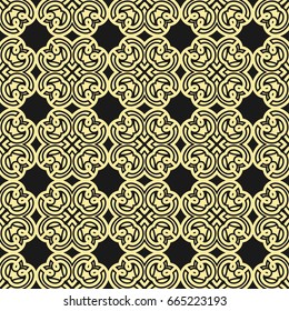 Seamless vintage wallpaper pattern. Ornamental decorative background. Vector template can be used for design of wallpaper, fabric, oilcloth, textile, wrapping paper and other design