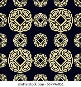 Seamless vintage wallpaper pattern. Ornamental decorative background. Vector template can be used for design of wallpaper, fabric, oilcloth, textile, wrapping paper and other design