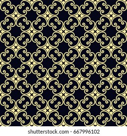 Seamless vintage wallpaper pattern. Ornamental decorative background. Vector template can be used for design of wallpaper, fabric, oilcloth, textile, wrapping paper and other design