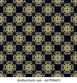 Seamless vintage wallpaper pattern. Ornamental decorative background. Vector template can be used for design of wallpaper, fabric, oilcloth, textile, wrapping paper and other design