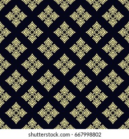Seamless vintage wallpaper pattern. Ornamental decorative background. Vector template can be used for design of wallpaper, fabric, oilcloth, textile, wrapping paper and other design