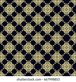 Seamless vintage wallpaper pattern. Ornamental decorative background. Vector template can be used for design of wallpaper, fabric, oilcloth, textile, wrapping paper and other design