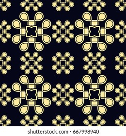 Seamless vintage wallpaper pattern. Ornamental decorative background. Vector template can be used for design of wallpaper, fabric, oilcloth, textile, wrapping paper and other design