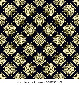 Seamless vintage wallpaper pattern. Ornamental decorative background. Vector template can be used for design of wallpaper, fabric, oilcloth, textile, wrapping paper and other design