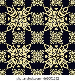 Seamless vintage wallpaper pattern. Ornamental decorative background. Vector template can be used for design of wallpaper, fabric, oilcloth, textile, wrapping paper and other design