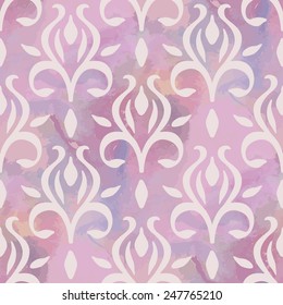Seamless with vintage watercolor pattern. Vector illustration