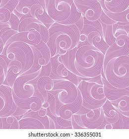 Seamless violet abstract hand-drawn waves pattern, wavy background. Seamless pattern can be used for wallpaper, pattern fills, web page background,surface textures.